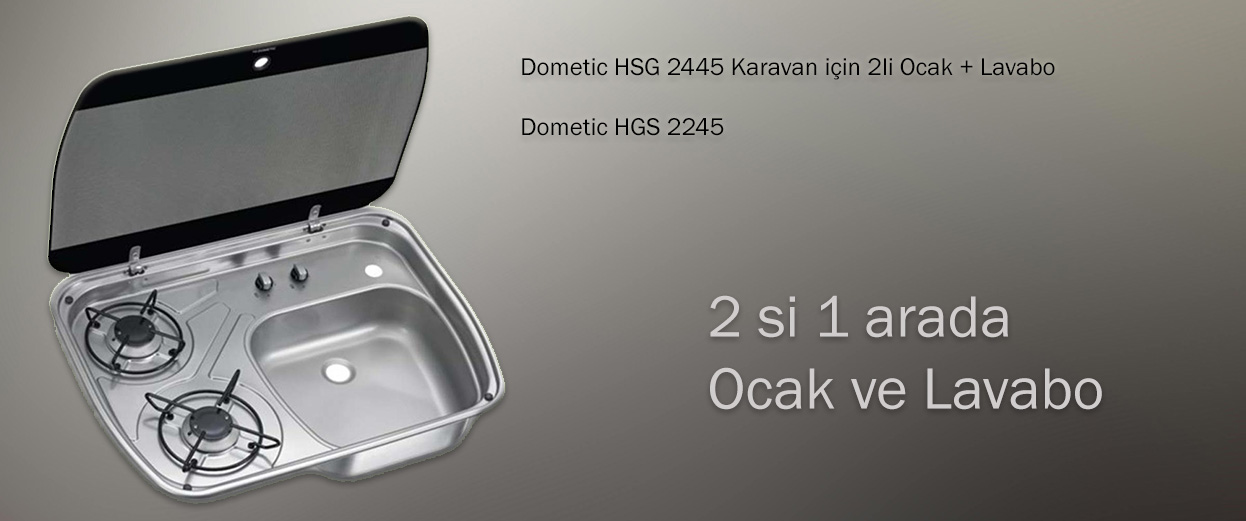 Dometic HSG 2445 Karavan için 2li Ocak + Lavabo