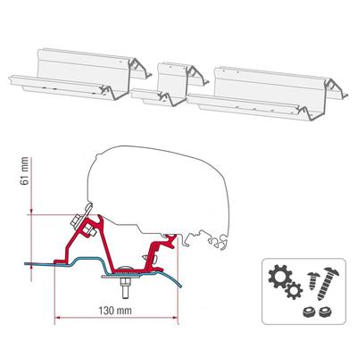 Fiamma F80 Tente Montaj Braketi VW Crafter / MAN, L3 H3 (2017 ve sonrası tavan rayı olmayan modeller) 2x20cm-1x32 cm